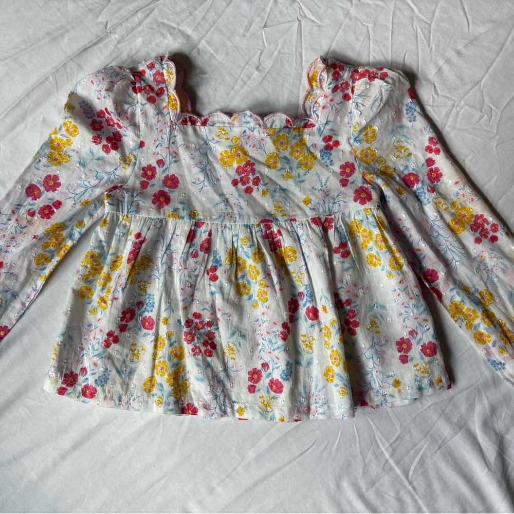 Joie Floral Scalloped Blouse